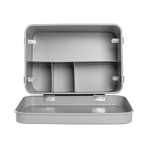 Harbour-Housewares-Vintage-First-Aid-Storage-Canister-Metal-Square-Box-Airtight-Seal-Grey