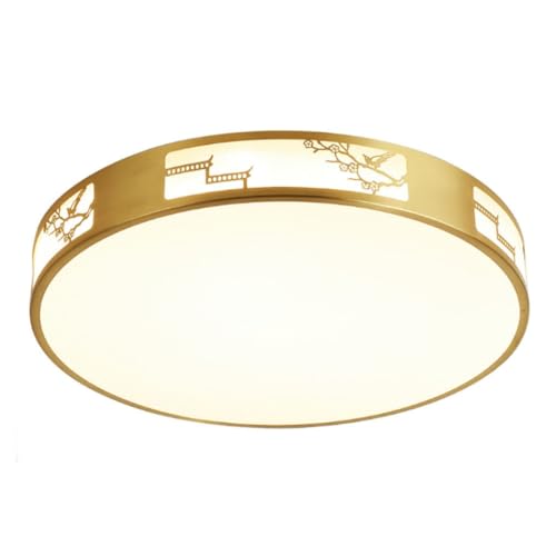 Plafonnier LED tout cuivre lampe de plafond style chinois variateur