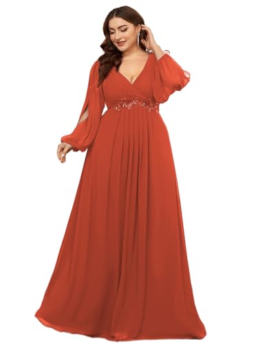 Robe de soirée formelle d'exception col en V et drapé sculptural orange brûlé