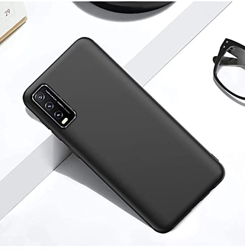 Image of Mobile Back Cover Case for Vivo Y20 - Vivo Y 20I (Silicone Case|CameraProtection|Black SC1510)