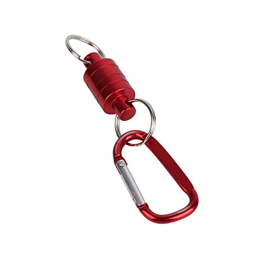 Lanzamiento de Red magnética, Soporte de de imán de aleación de Aluminio portátil para Red de Aterrizaje en Pesca con Mosca (Rojo) Artículos De Pesca Redes De Pesca