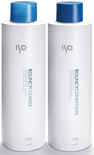 Joico ISO Bouncy Cleanse & Condition Curl-Defining Shampoo and Conditioner Set, 33.8 Fl Oz