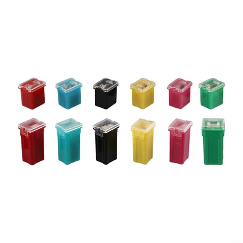 Kit de 36 fusibles para automóvil: perfil alto y bajo, 20 A a 80 A, aleación de cobre resistente al fuego, con caja de almacenamiento para camionetas Ford, autos y SUV miniatura 1