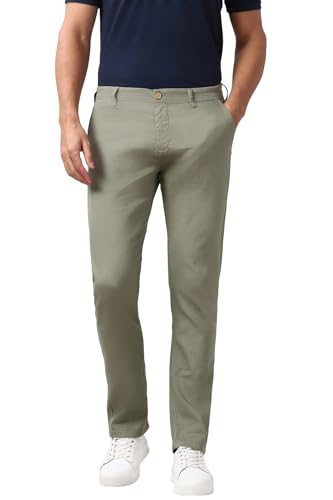 Image of Peter England Men's Slim Fit Stretchable Casual Trousers | Office & Everyday Wear | Comfortable & Smart Look
