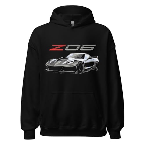2014-2019 Sports Car C7 Z06 Black Vette Drivers Custom Car Meet Show Club Hoodie Pullover Sweatshirt