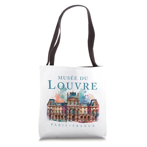 Bolso tote con diseño acuarela del Museo del Louvre miniatura 1