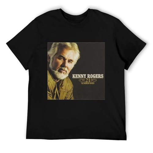 Kenny Music Rogers Shirt Men's Short Sleeve T Shirt Graphic Tees Cool Tops Black