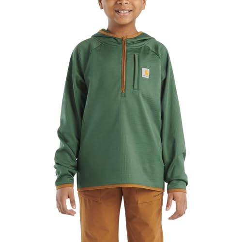 Carhartt Kid's CA6588 Force® Long-Sleeve Quarter Zip Sweatshirt - Boys - 5 Child - Cilantro