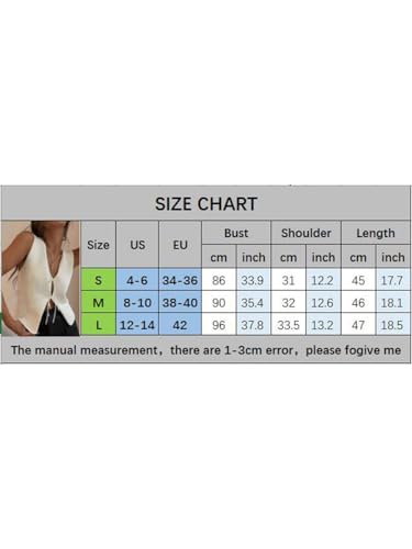PDYLZWZY Jersey sin mangas para mujer, verano, básico, cuello en V, chaleco de punto de ganchillo, sexy, parte delantera abierta, con atado, Y2K, avena, L