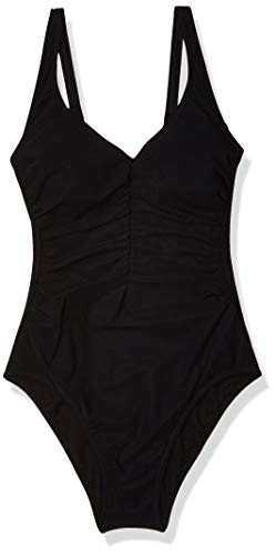 Profile by Gottex Women's Center Gathering V-Neck One Piece Swimsuit, Tutti Frutti Black, 16