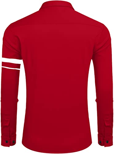 Image of Zombom Men Cotton Polyester Blend Regular Fit Striped Full Sleeve Casual Shirt