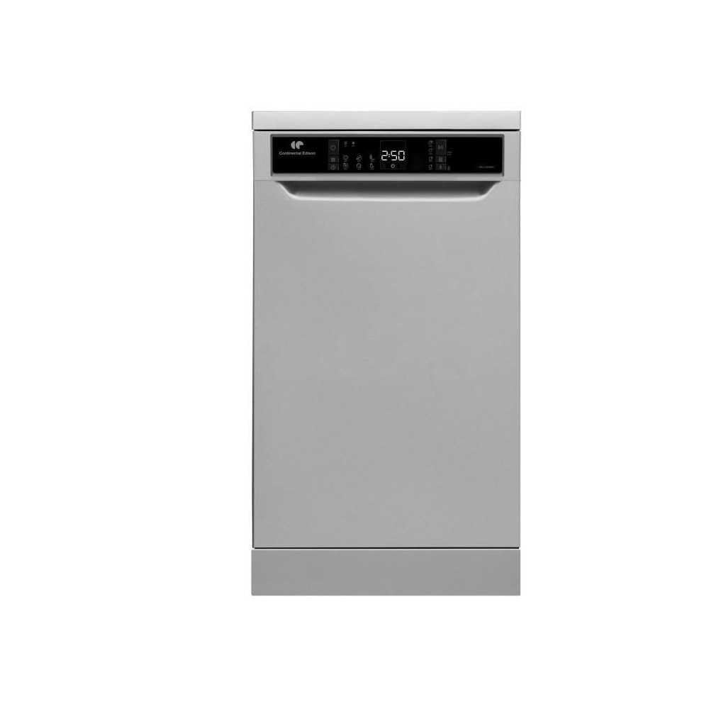 Lave-vaisselle pose libre CONTINENTAL EDISON - 10 couverts - Largeur 44,8 cm - Classe D - 45 dB - Silver