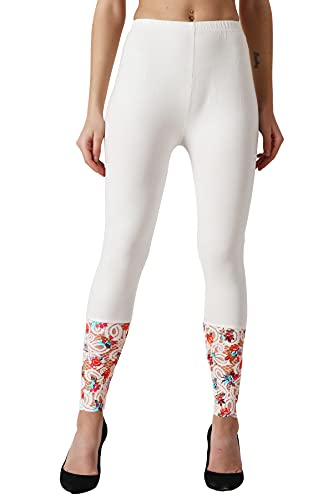 Image of Women's Soft & Stretchable Cotton Leggings Lace Ankle Length Color