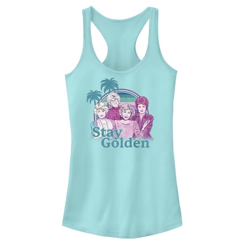 Junior's The Golden Girls Tropical Stay Golden Cartoon Racerback Tank Top