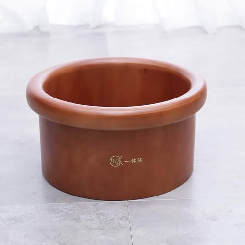 Spa de pies natural en barril con tapa, 22 cm alto