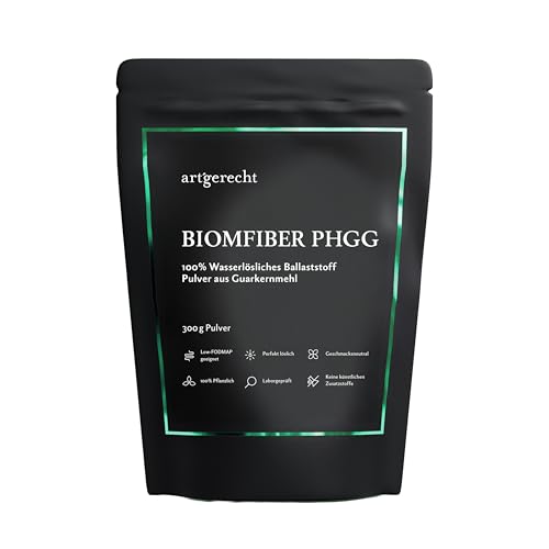 PHGG Ballaststoff Pulver 300 g 8 7 g Ballaststoffe pro Portion | leich löslich gut verträglich | Low FODMAP | Vegan & glutenfrei | Biomfiber Sunfiber partially hydrolyzed guar gum