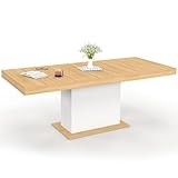 IDMarket - Table à Manger Extensible Rectangle Eden 6-10 Personnes Bois et Blanc 160-200 cm