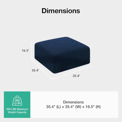 Image of Novilla Modular Sectional Sofa, Modern Cloud Sectional Couch with Smarts Coil Support, Upholstered Boneless Couch for Living Room Apartments Bedroom, No Assembly Required, Blue (Ottoman)
