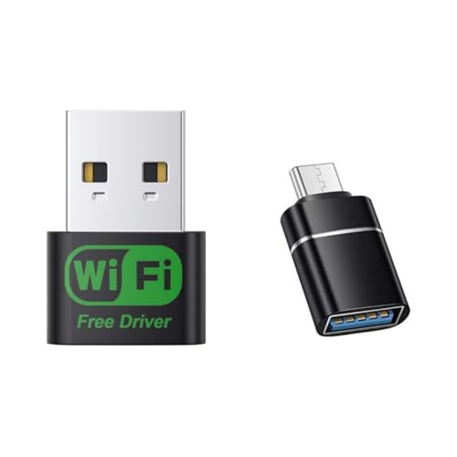 USB WiFi Adapter, Plug-n-Play, Built-in high-gain Antenna,USB for PC Desktop/Laptop,Wireless Network Adapter Supports Windows 11/10/8/7