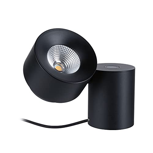 Paulmann 79776 LED Tischleuchte Puric Pane 3-Step-Dim incl. 1x3 Watt dimmbar Tischlampe Schwarz Metall, Kunststoff 2700 K