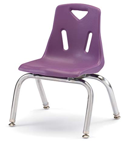 Image of Berries Jonti-Craft 8140JC1004 Stacking Chair with Chrome-Plated Legs, 10 inch Height, Purple