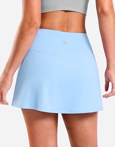 Image of SANTINY 13.5 inch /15 inch Skorts for Women with 2 Pockets High Waisted A Line Casual Pickleball Golf Skort Athletic Tennis Skirt