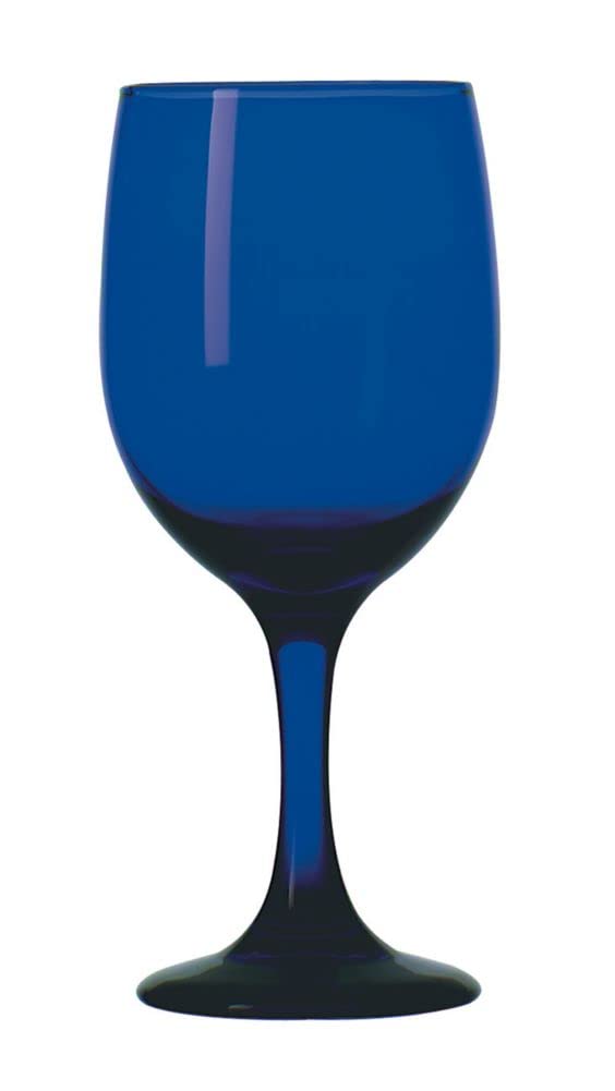 Libbey 4111SRB Premiere Sheer Rim Cobalt Blue Wine Glasses Goblet 11.5 Oz - 12CS