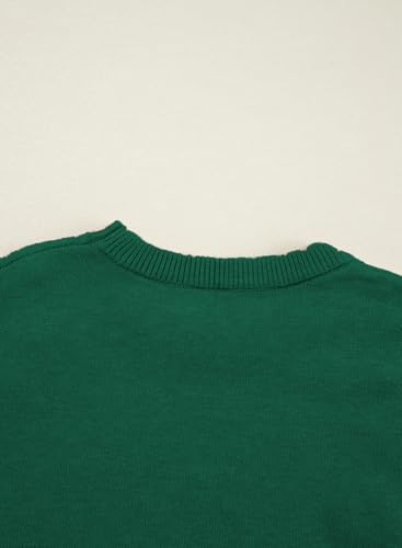 Image of Pearl Sweater for Women Lantern Sleeve Drop Shoulder Crewneck Sweatshirt Knit Chunky Pullover Sweaters with Pearls