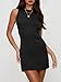 Wenrine Womens Summer Backless Mini Dress Tie Back Casual Sleeveless Slim Club Party Knit Tank Dresses Black