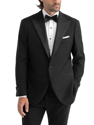 Men's Tuxedo Suit Slim Peaked Lapel Single Breasted Blazer Black Jacket Pants Set for Wedding，Business,Prom,Party
