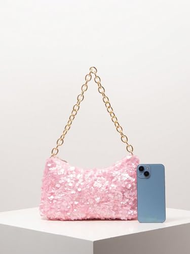 MakeMeChic Women's Evening Party Sparkly Sequin Shoulder Handbags Hobo Bags Purses4