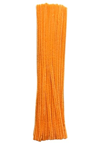 Image of 100Pcs Pipe Cleaners Craft Set | Chenille Stem Fuzzy Sticks DIY Craft Supplies for Art Projects Activities, Decorations, Flower Making, Modeling & Sculpting (Light Orange)