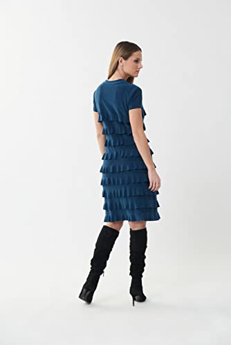 Joseph Ribkoff Tiered Ruffle Dress Midnight Blue / 6 #TOP4