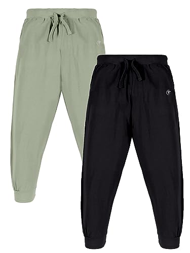 Image of KiddoPanti 100% Cotton Track Pants for Boys & Girls | Soft Single Jersey Fabric | Elastic Waist with Drawcord | Full Length with Rib Hem & Pockets | Joggers and Lowers for Kids