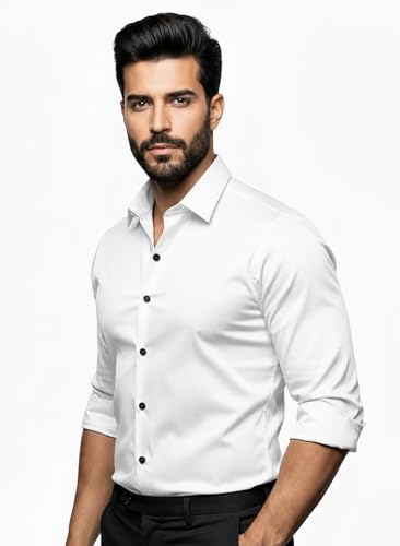 Image of Men's Solid Satin Full Sleeve Soft Finish Regular Fit Shirt for Casual Wear