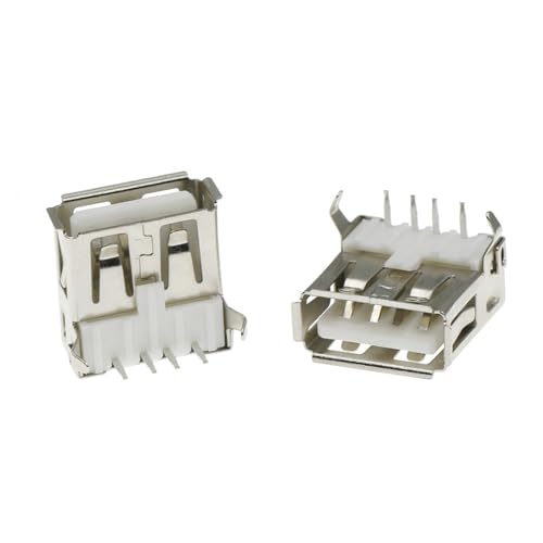 Conector Hembra USB 2.0 de 4 Pines Tipo A G54 a 90 Grados para Placas Base de Carga 10 Unidades