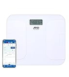 A&D Medical Digital Body Weight Scale, UC-356BLE Bluetooth Bathroom Weight Machine, UltraWide Platform and Large Display, Syncs with A&D App,550lb (249kg), Batteries Included, White