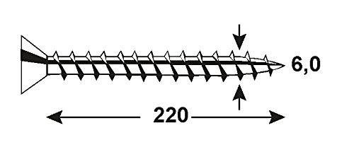 CONNEX KL3216220 6 x 220mm Galvanised Uni-Screws, Mehrfarbig, 6,0 x 220 mm - Image 2