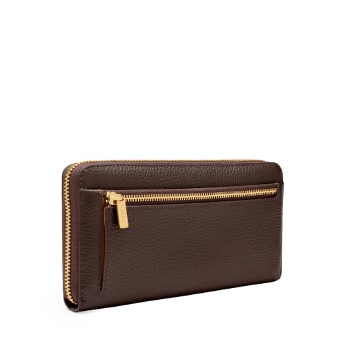 Image of Fossil Women's Logan Leather RFID-Blocking Zip Around Clutch Wallet with Wristlet Strap for Women