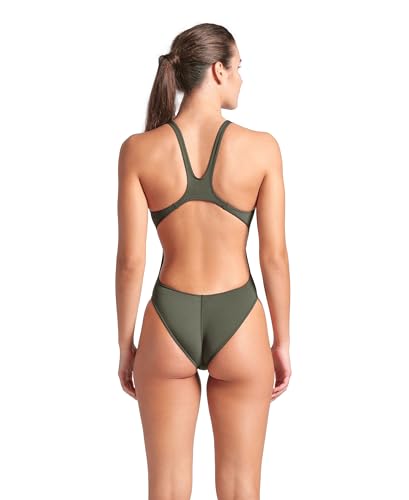Image of Arena Womens Solid Team Swimsuit Swim Tech Back MaxLife Open Back Bathing Suit Athletic Swimwear