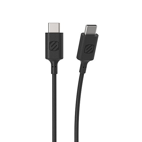 SCOSCHE StrikeLine USB Type C/USB-C to USB Type C/USB-C Quick Charge & Sync Cable with 480 Mbps Transfer Rate - Compatible with Samsung Galaxy S8/S8 Plus, HTC 10,New Apple Macbooks Black (CC23)