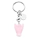 Produktbild CrystalTears Schlüsselanhänger Natürlich Edelstein Engel Anhänger Heilsteine Reiki Glücksbringer Schlüsselbund Keychain Dekoration (Rosenquarz)