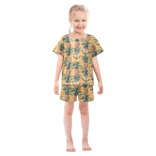 ALAZA Anchor Pineapple Pajama Set Short Sleeve Sleepwear Soft Lounge Nightwear3