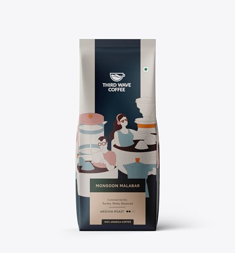 Image of THIRD WAVE COFFEE Monsoon Malabar Arabica Coffee, Medium Roast, Coarse Grind, 250gm (Cold Brew)
