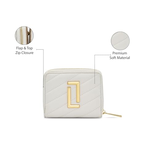 Image of Lavie Luxe Women's Diagonal Flap 25 Quilted Small Zip Wallet | Gift for Women