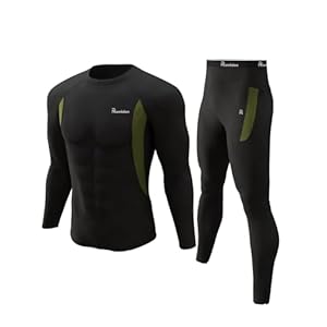 romision Ropa interior térmica para hombre, pantalones largos con forro de vellón, equipo de caza, parte inferior, capa base para clima frío, XS-4XL