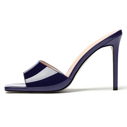 WAYDERNS Womens Open Toe Casual Patent Dating Slip On Stiletto High Heel Heeled Sandals 4 Inch2