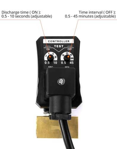 QWORK Automatic Timed Condensate Drain Valve, 1/2" AC 110V 2-way Direct-acting Drain Valve US Plug