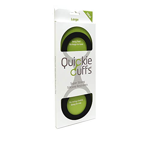 Image of Quickie Cuffs, Flexible Strong Silicone Handcuffs Wrist and Ankle Restraint Toy for Adults. Light, Portable, Soft and Comfortable Accessories, Perfect for Couples Bedroom Roleplay - Large Black