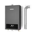 Konfino Indoor Natural Gas Tankless Water Heater - Up to 4.3 GPM, 102,000 BTU for 3-4 Water Point Use, On Demand Instant Hot Water Heater with Smart Digital Display, Multi-Protections & Alarm System